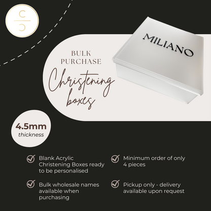 Wholesale | Square Christening Boxes 4.5mm