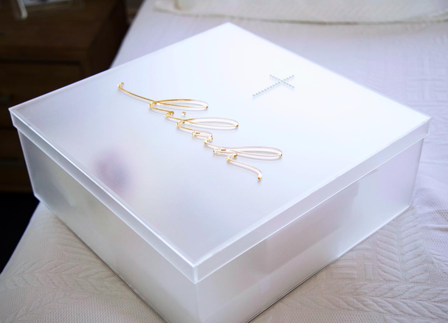 Acrylic Invite with Blank Box, Personalized, Custom, Children Birthday,  Baptism, Communion, Card, 10Pcs