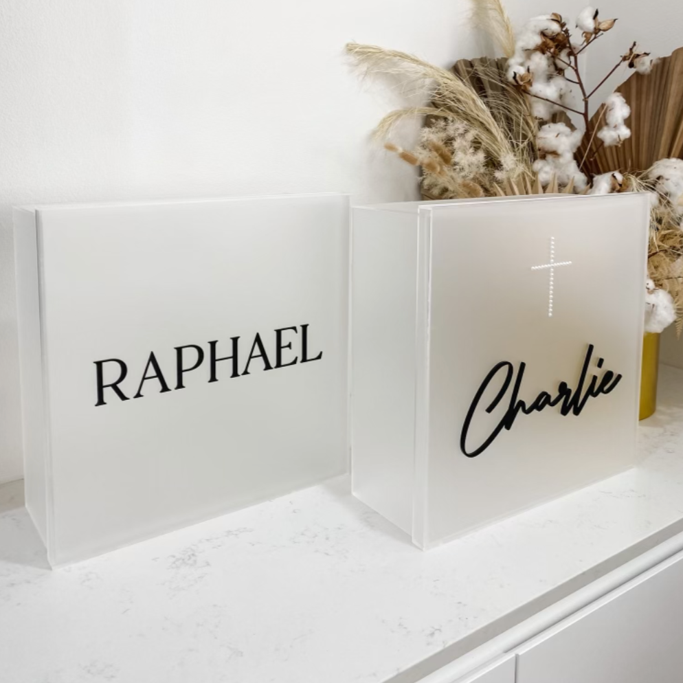 Custom Acrylic Christening Box